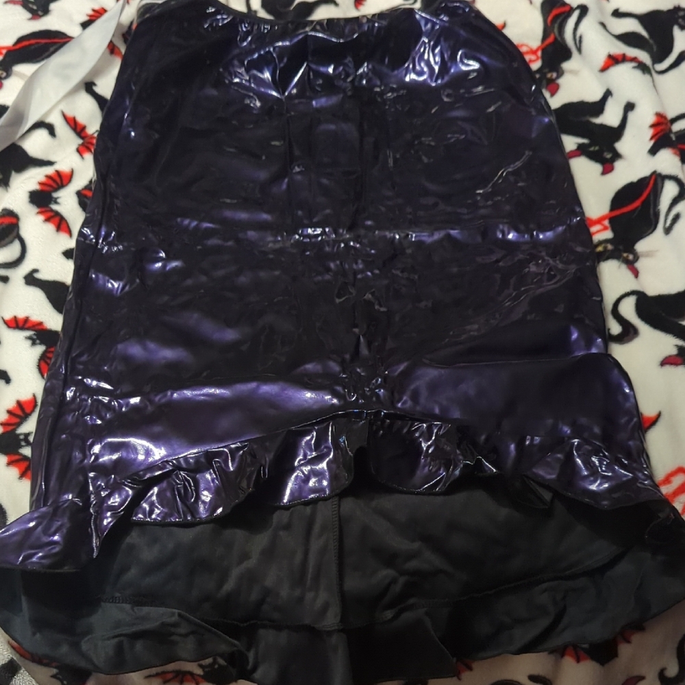 Beautiful dark purple PVC skirt